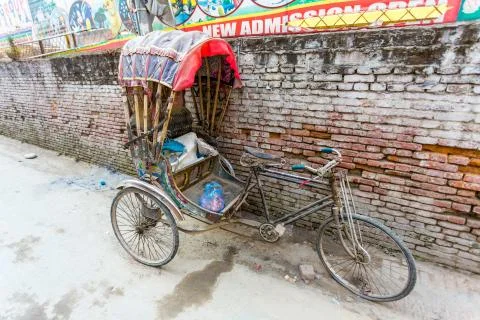 A pedicab in Kathmandu Stock Photos