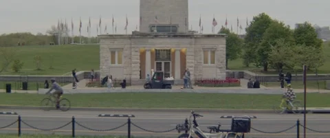 Pedicab Washington Monument Video stock 238697212