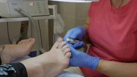 Pedicure in clinic Stock Footage 91067599
