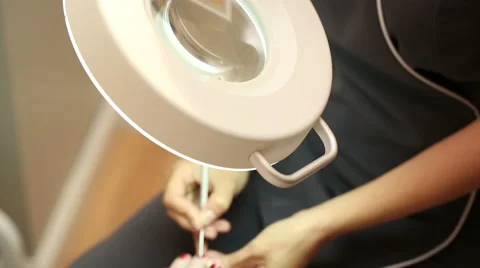 Pedicure Cuticle Cleaning Tilt Down Stock Footage 57753000