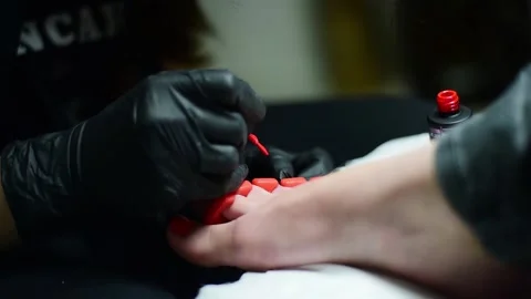 Pedicure process. Home salon. Stock Footage 142837412