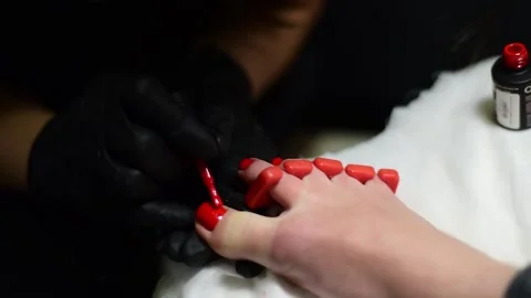 Pedicure process. Home salon. Stock Footage 143984294