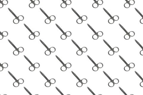Pedicure scissors on a white background. The scissors pattern. Hard shadows 写真素材
