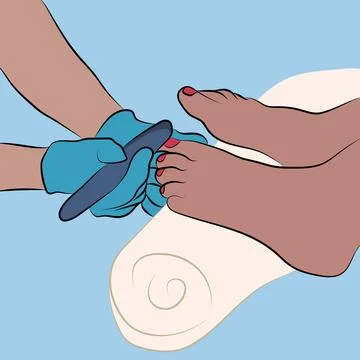 Pedicure session. Stock Illustration