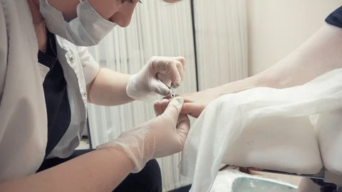 Pedicurist at work Stock Footage 87825282