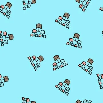 Pedigree chart cat breeding vector seamless pattern 스톡 일러스트