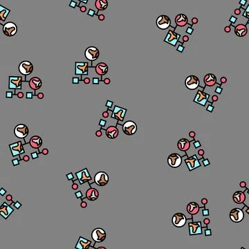 Pedigree chart horse breeding vector seamless pattern 스톡 일러스트