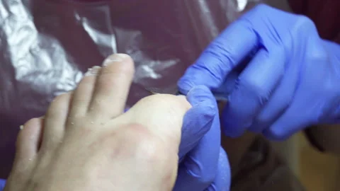 Pediqure Process Close Up. Hardware pedicure procedure Stock Footage 231241862