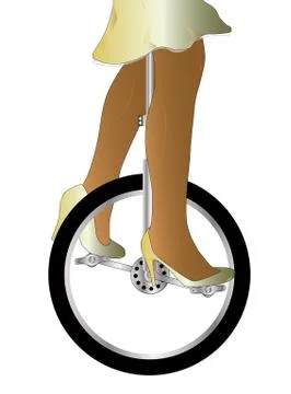 Pedling On A Unicycle Illustrazione stock