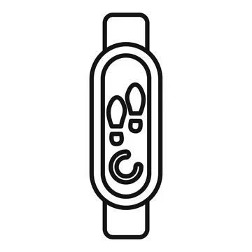 Pedometer bracelet icon showing steps and distance in minimalist line art style イラスト素材