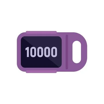 Pedometer counting steps reaching goal of 10000 steps a day Stockillustratie