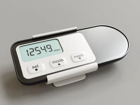Pedometer unit shot on gray background Illustration