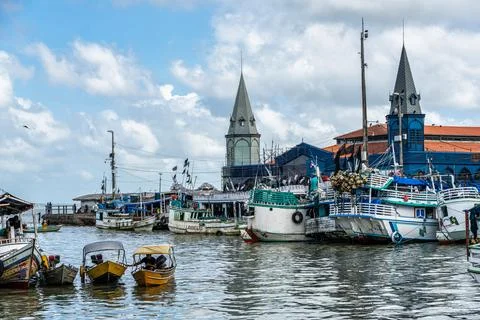 The Pedra do Peixe fish market at Belem, State of Para, Amazon region, Brazil Stock Photos