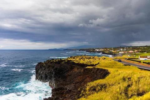 Pedras Negras viewpoint, So Miguel, Azores Islands. Miradouro das Pedras Negr Stock Photos