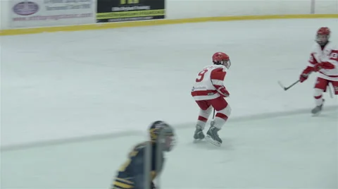 Pee Wee single A hockey game. 4K UHD Stock Footage 46160530