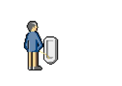Peeing Old Man 스톡 일러스트
