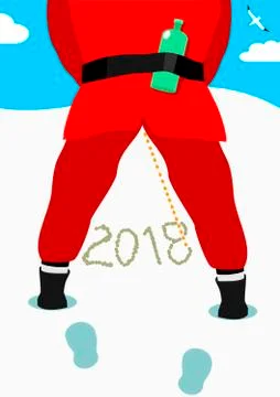 Peeing Santa Claus Stock Illustration