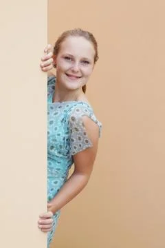 Peek around corner Stock Photos