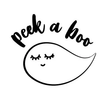 Peek a Boo. - Hand drawn vector illustration. Illustrazione stock