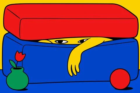 Peek-a-boo in Primary Colors Stock Illustration