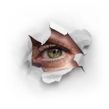 Peek through a hole Stock Photos