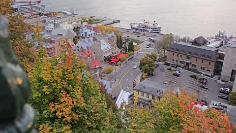 Peek Through Railing Quebec City View Stock Footage 321330055