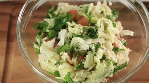 PEEKING CABBAGE SALAD Stock Footage 155653528