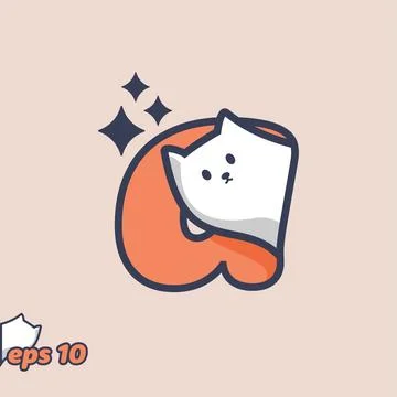 Peeking Cat Alphabet A Stock Illustration