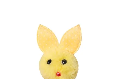 Peeking easter bunny on white background Stock-Fotos