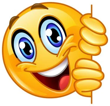 Peeking Emoticon Stock Illustration
