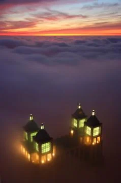 Peeking skyscraper Stock-Fotos