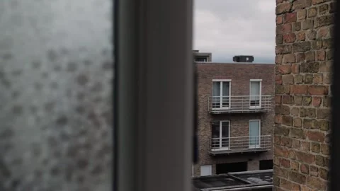 Peeking Through a Small Window with a Mysterious Perspective Video stock 300861822