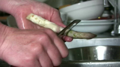 Peel asparagus Stock Footage 378229