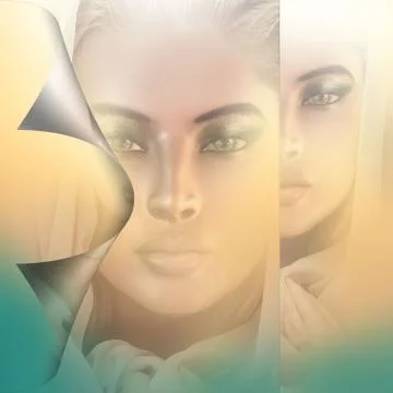 Peel Back Effect, Woman's Face Stock Illustration