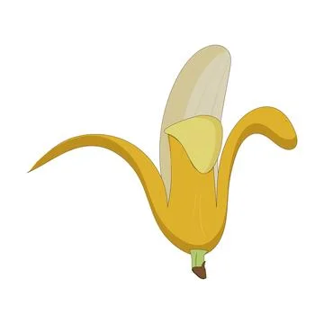 Peel banana, Flat Design Fruit Icon vector illustration. Stock Illustration