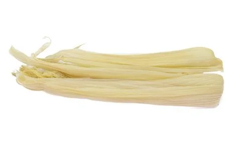 Peel of corn isolated on white background. Stock Photos