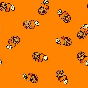 Peel mandarin orange vector seamless pattern Stock Illustration
