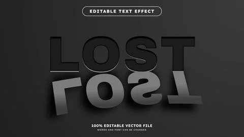 Peel text effect with 3D shadow and editable fonts vector illustration for .. Stock Illustration