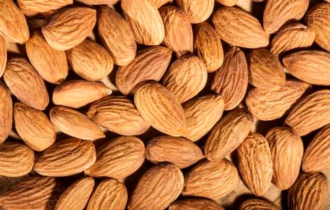Peeled almonds closeup Stock Photos