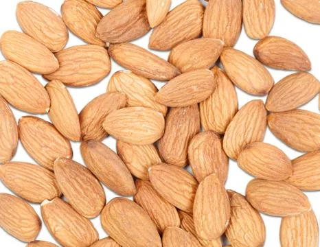 Peeled almonds Stock Photos