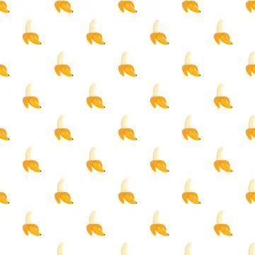 Peeled banana repeat pattern seamless background design イラスト素材
