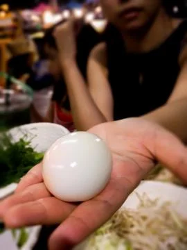 Peeled Boiled Egg Foto stock