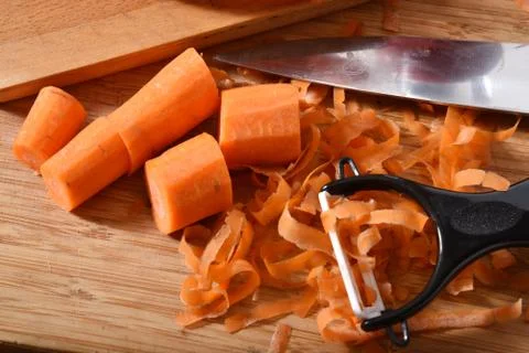 Peeled carrots Stock Photos