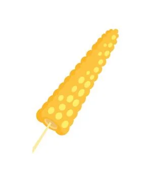 Peeled Corn Isolated Vector Icon in Cartoon Style Stock Illustration