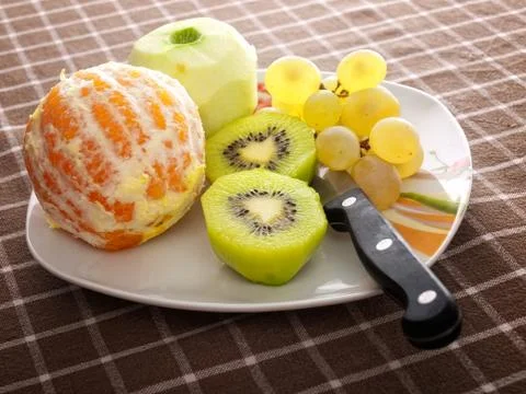 Peeled fruit Stock Photos