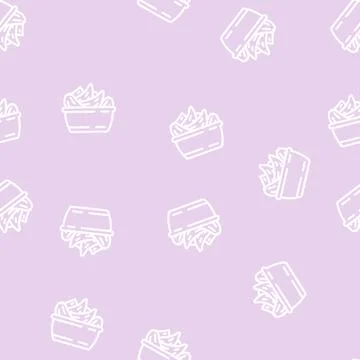 Peeled garlic line vector seamless pattern イラスト素材