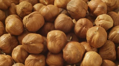Peeled hazelnuts. Macro. Close up. Stock Footage 62449768