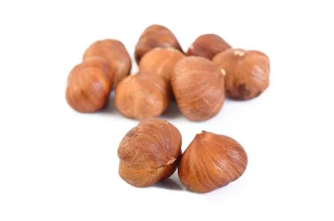 Peeled hazelnuts Stock Photos