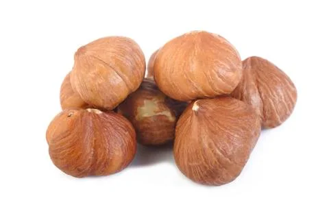 Peeled hazelnuts Stock Photos