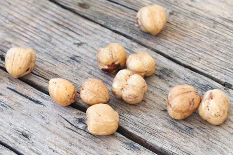 Peeled Hazelnuts Stock Photos